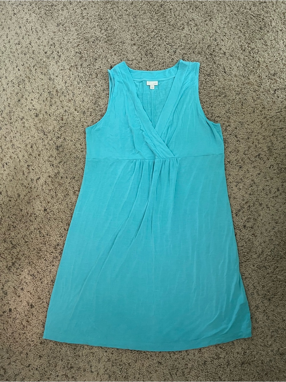 J. Jill Sleeveless V Neck Crossover Dress Baltic Blue Size XL NWT Beach Vacation